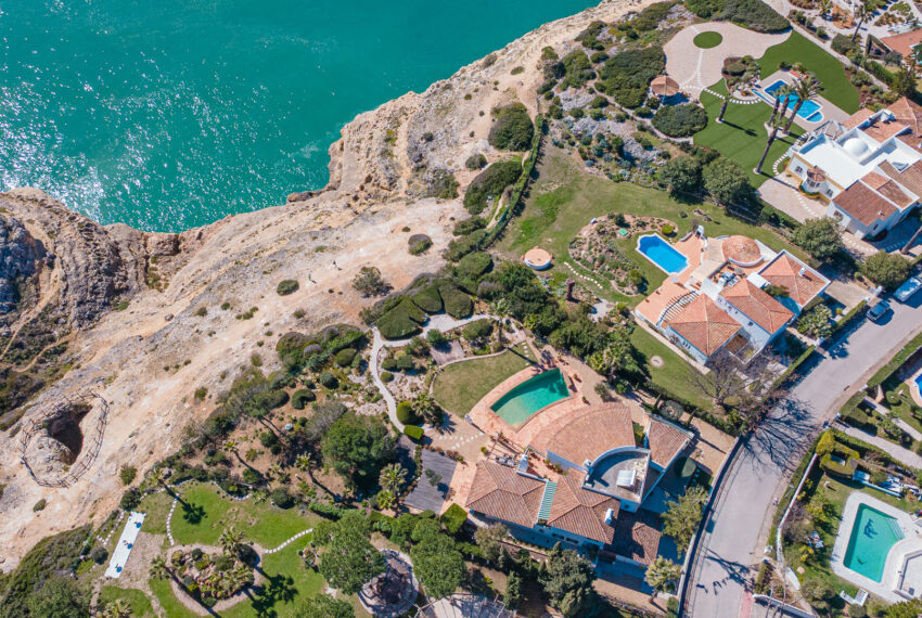 Drone View Oceanfront Villa Carvoeiro Algarve