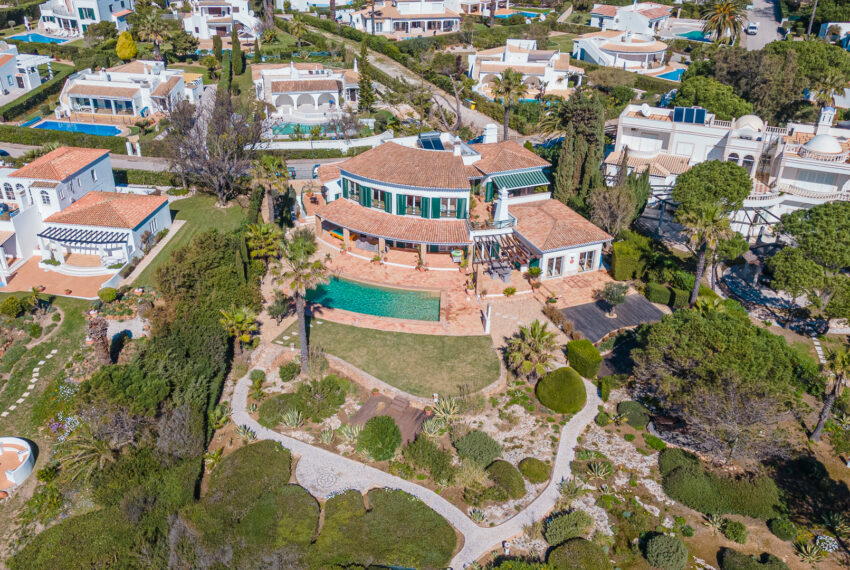 Drone Shot from the Sea Oceanfront Villa Carvoeiro Algarve