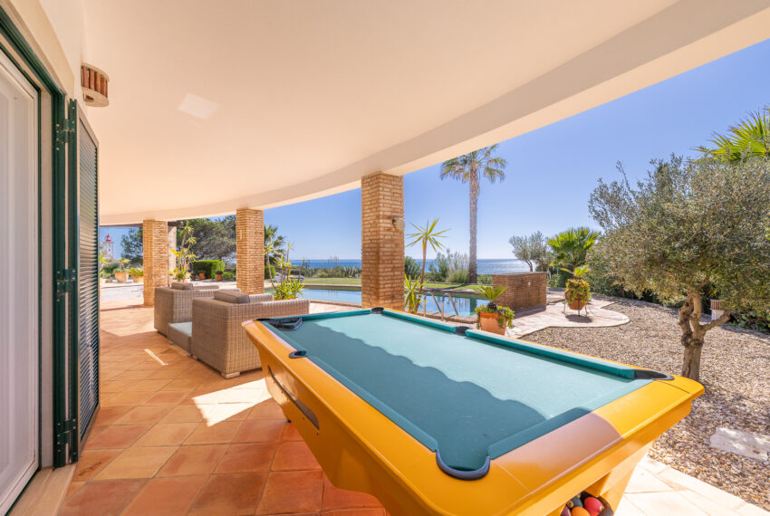 Terrace with Billiard Table Oceanfront Villa Carvoeiro Algarve