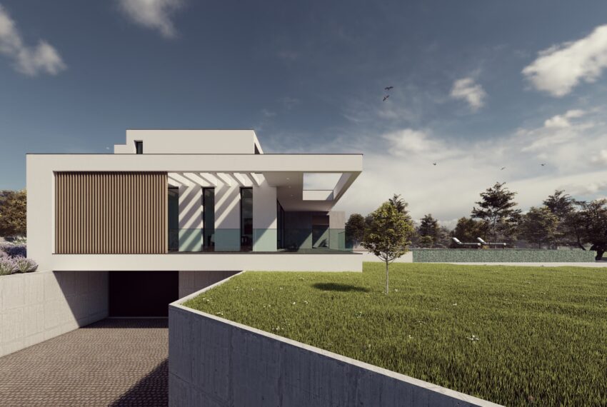 Driveway Leading to Underground Garage of Luxury 4-Bedroom Villa in Carvoeiro, Algarve