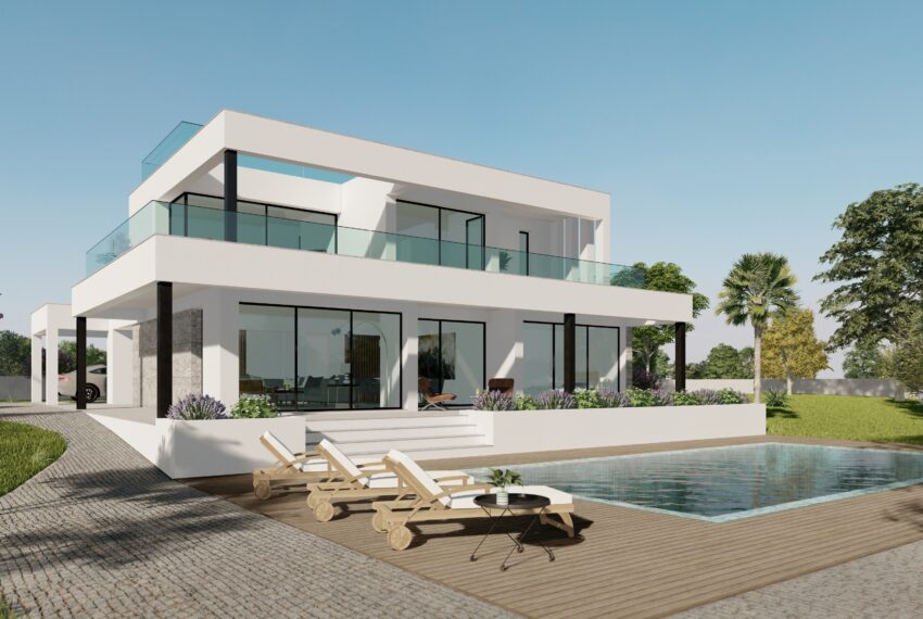 Front View of Luxury 4-Bedroom Sea View Villa with Heated Pool in Carvoeiro, Algarve